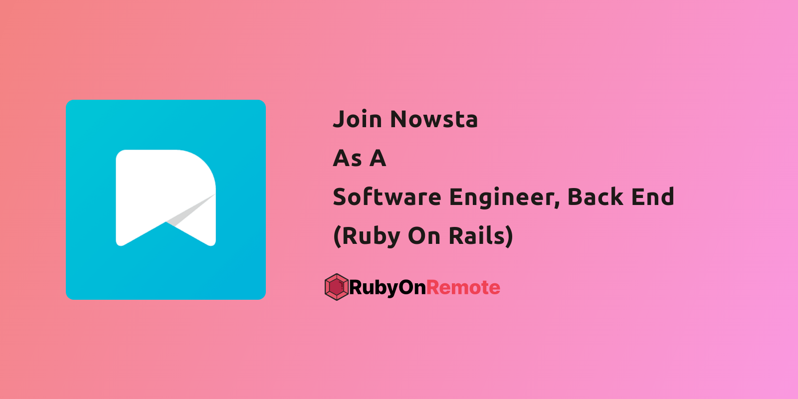 Software Engineer Back End Ruby On Rails Remote Job At Nowsta