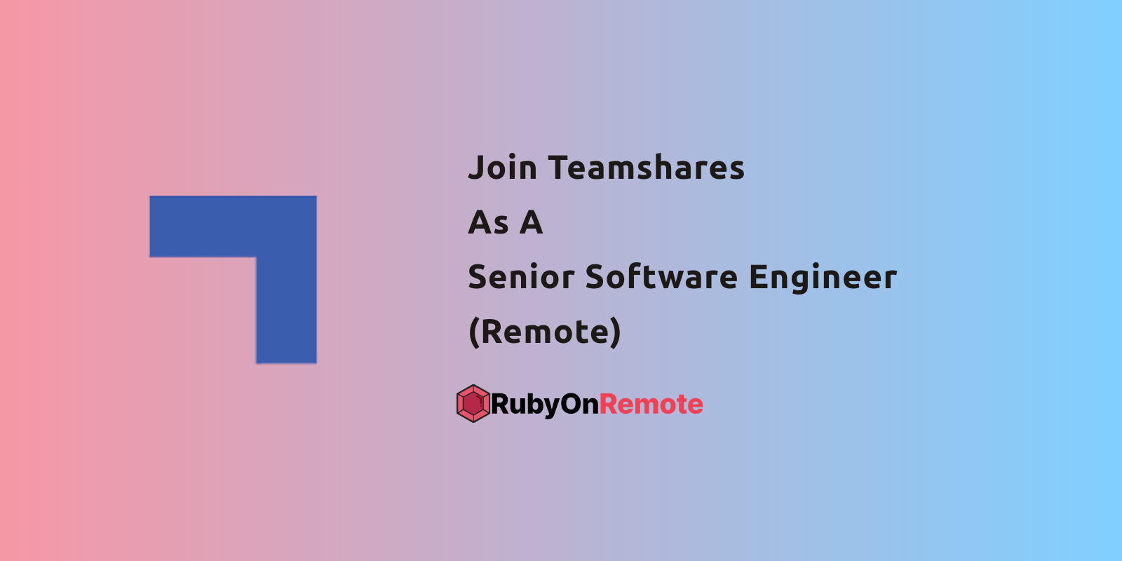 Senior Software Engineer (Remote) Remote Job at Teamshares