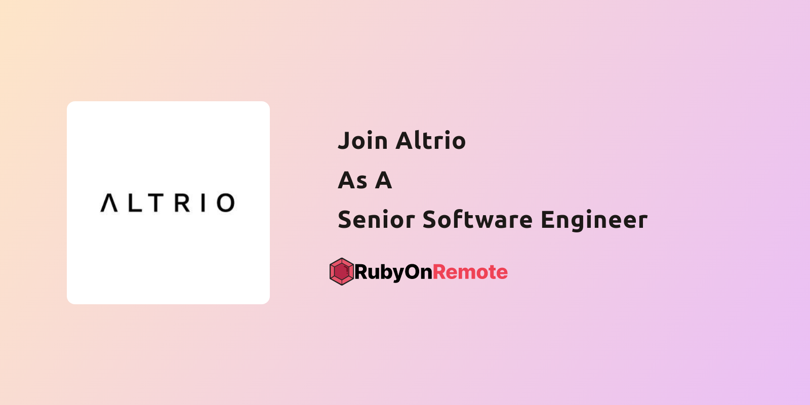 Senior Software Engineer Remote Job at Altrio